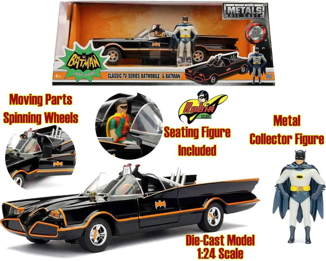 DC COMICS - Batman 1966 Batmobile 1/24 Dcm - Figurine